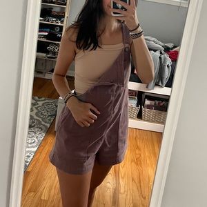 aerie purple overall shorts